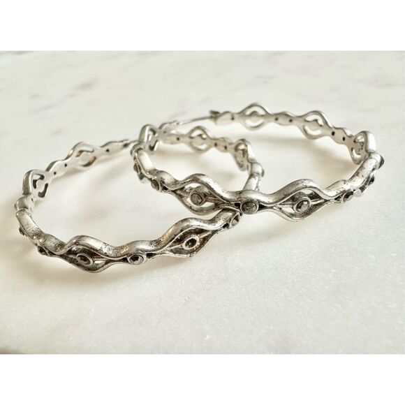 Lucky brand silver color hoop earrings - Picture 2 of 4